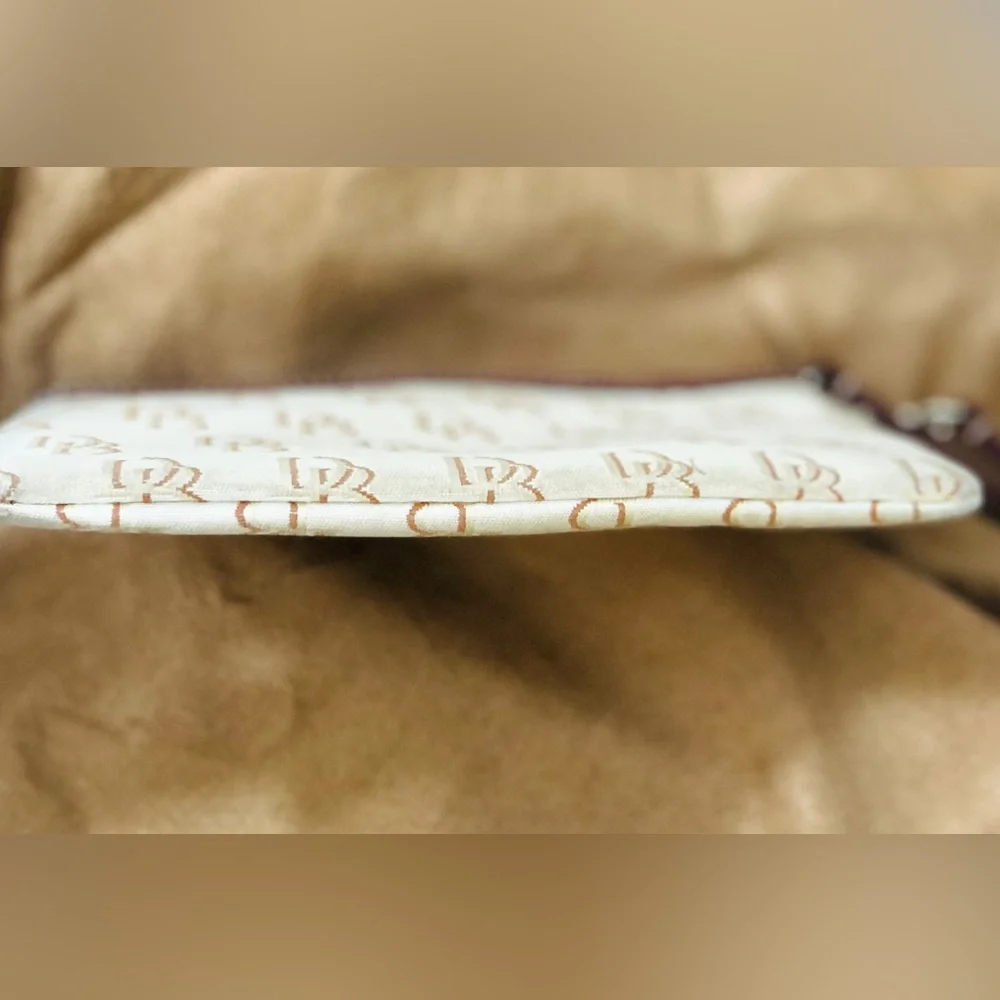 Dooney & Bourke Beige Monogram Wristlet with Brown Trim - Picture 10 of 15